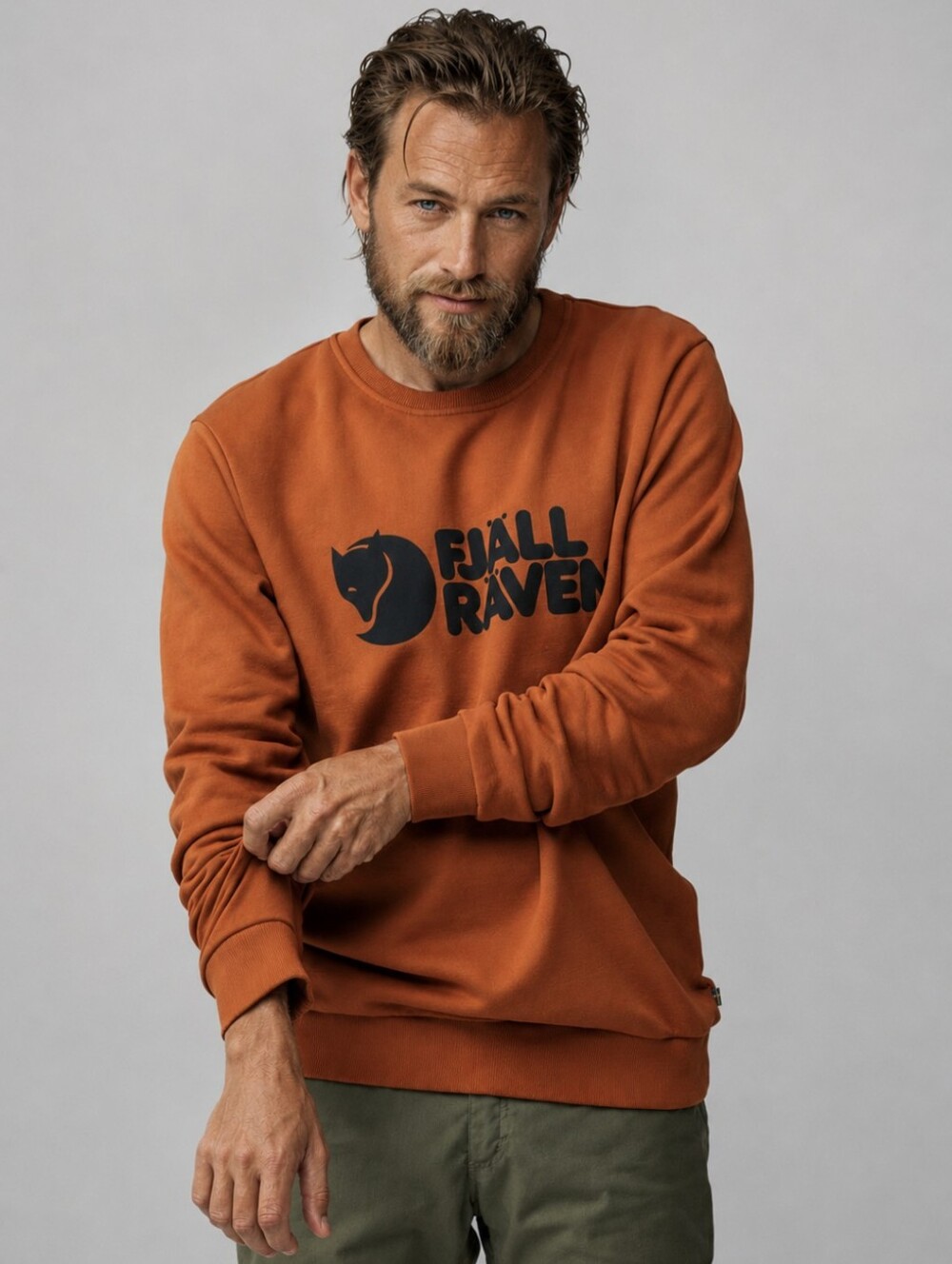 Fjallraven Logo Sweater In Terracotta Mens Size Medium Fjall Raven Nordic